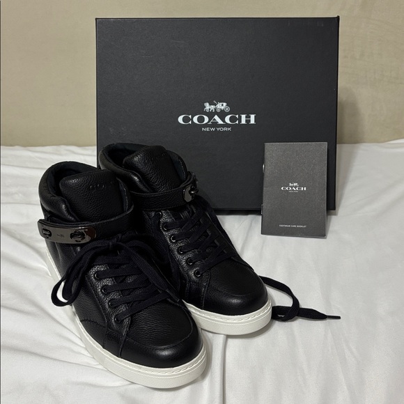 Coach Black Leather High-Tops - Picture 1 of 4